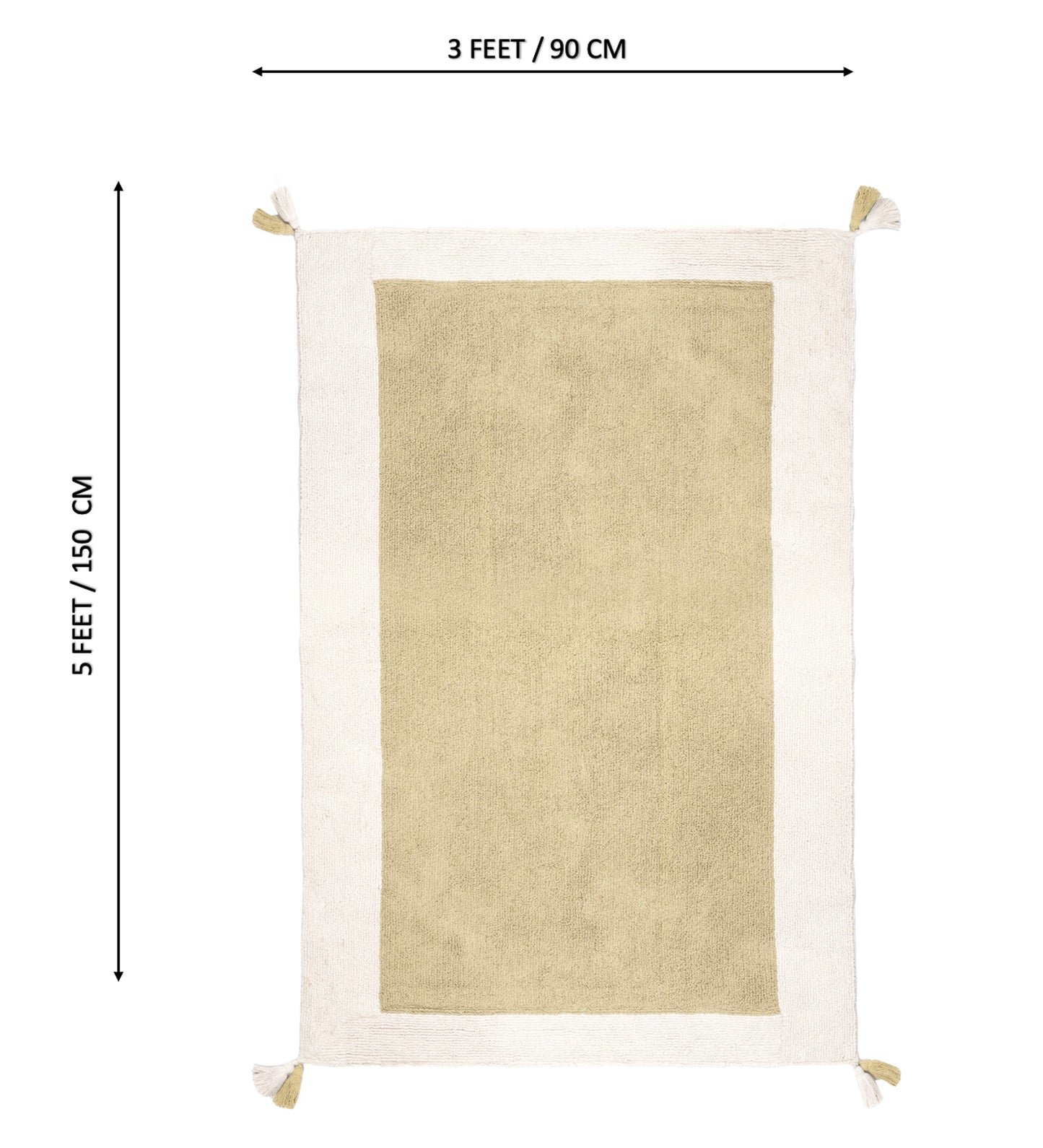 Sage Border Hand Tufted Rug