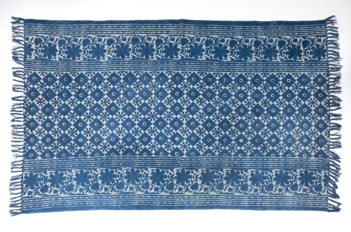 ANSAR - Hand Block Printed Cotton Rug