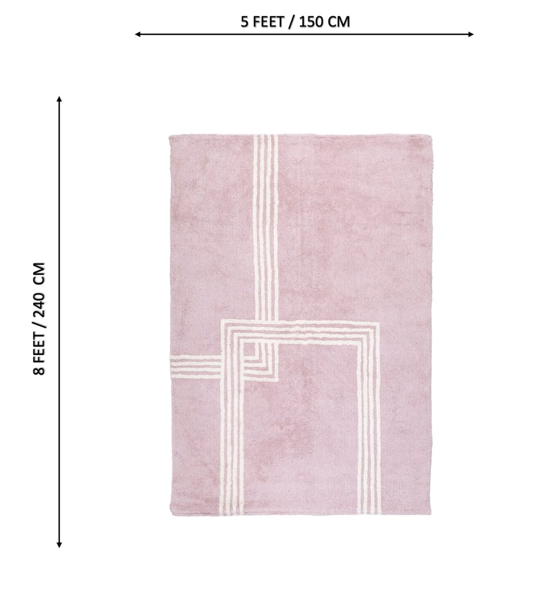 Blush Lines Hand Tufted rug - back view