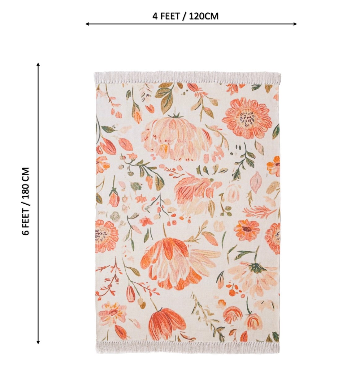 Blush Meadow Floral rug - size reference view