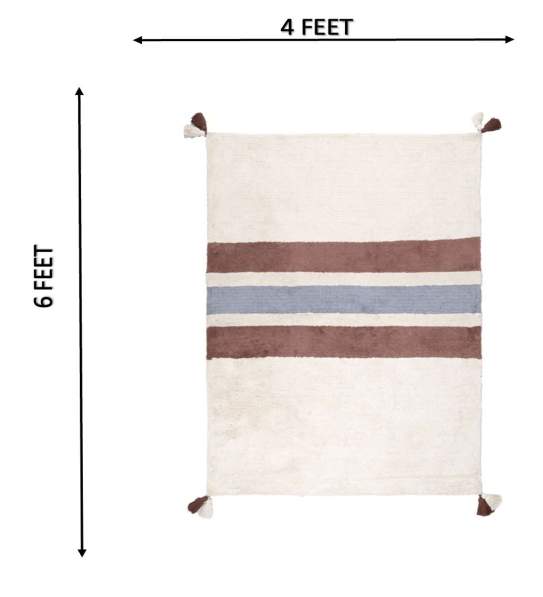 Coastal Stripe Hand Tufted rug - back view
