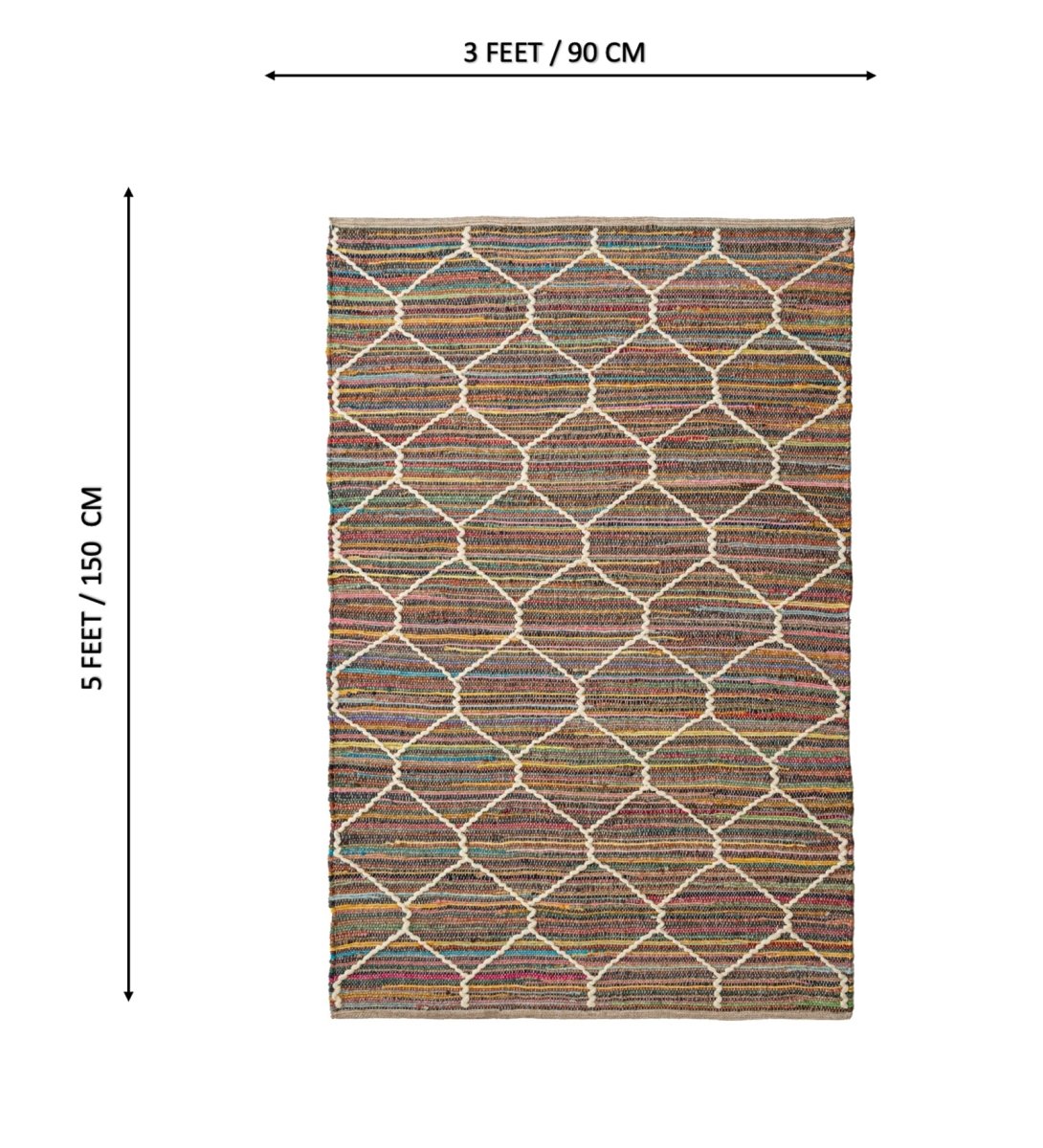 Diamond Trellis Hand Woven Recycled Cotton Chindi Rug
