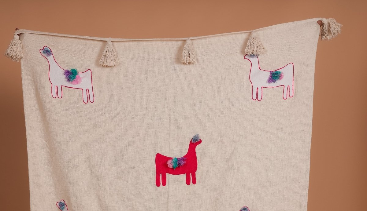 KHARI - Decorative Embroidery Throw Blanket