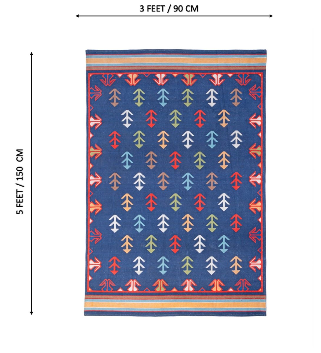 Midnight Nomad Arrow rug - back view