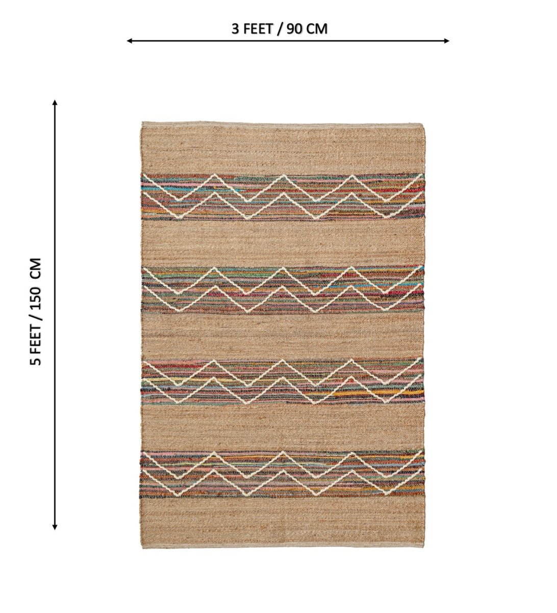 Nomad Chevron Hand Woven Jute & Recycled Cotton Rug