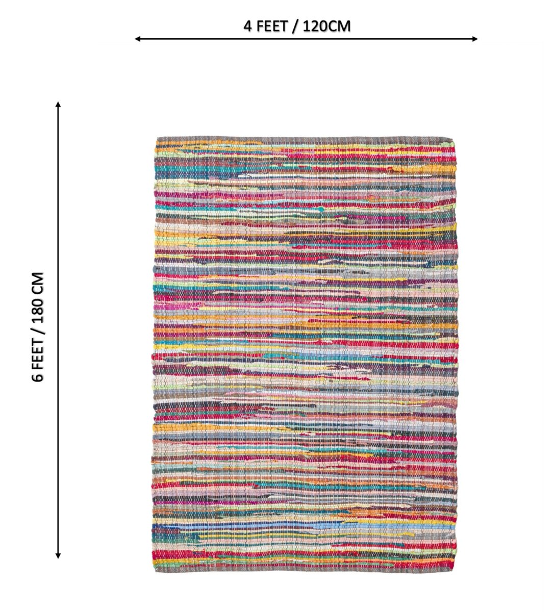 Rainbow Rag Hand Woven Recycled Cotton Chindi Rug