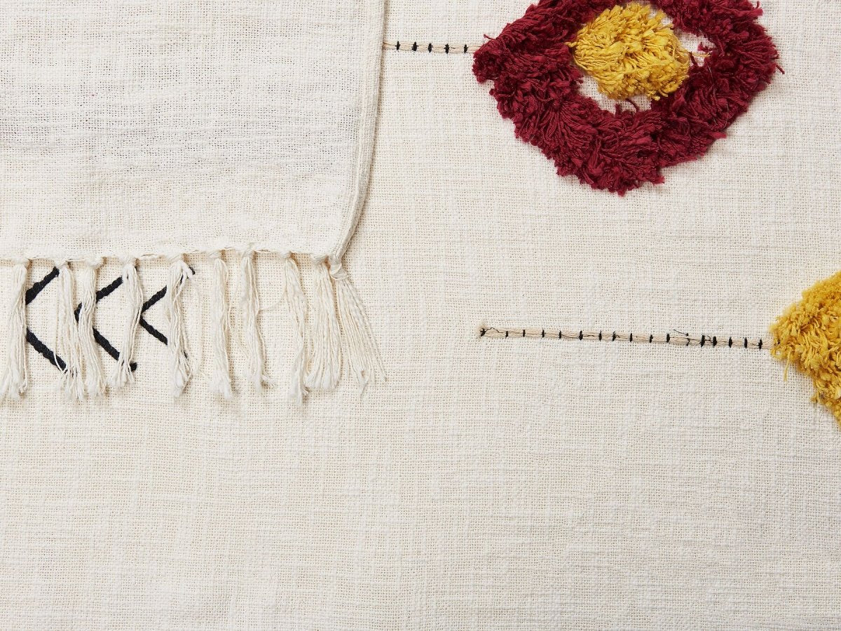 SAITLER - Decorative Embroidery Throw Blanket