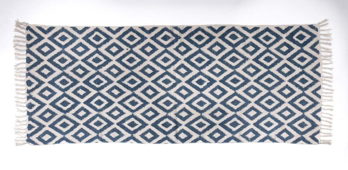 SANAO - Hand Block Printed Cotton Rug