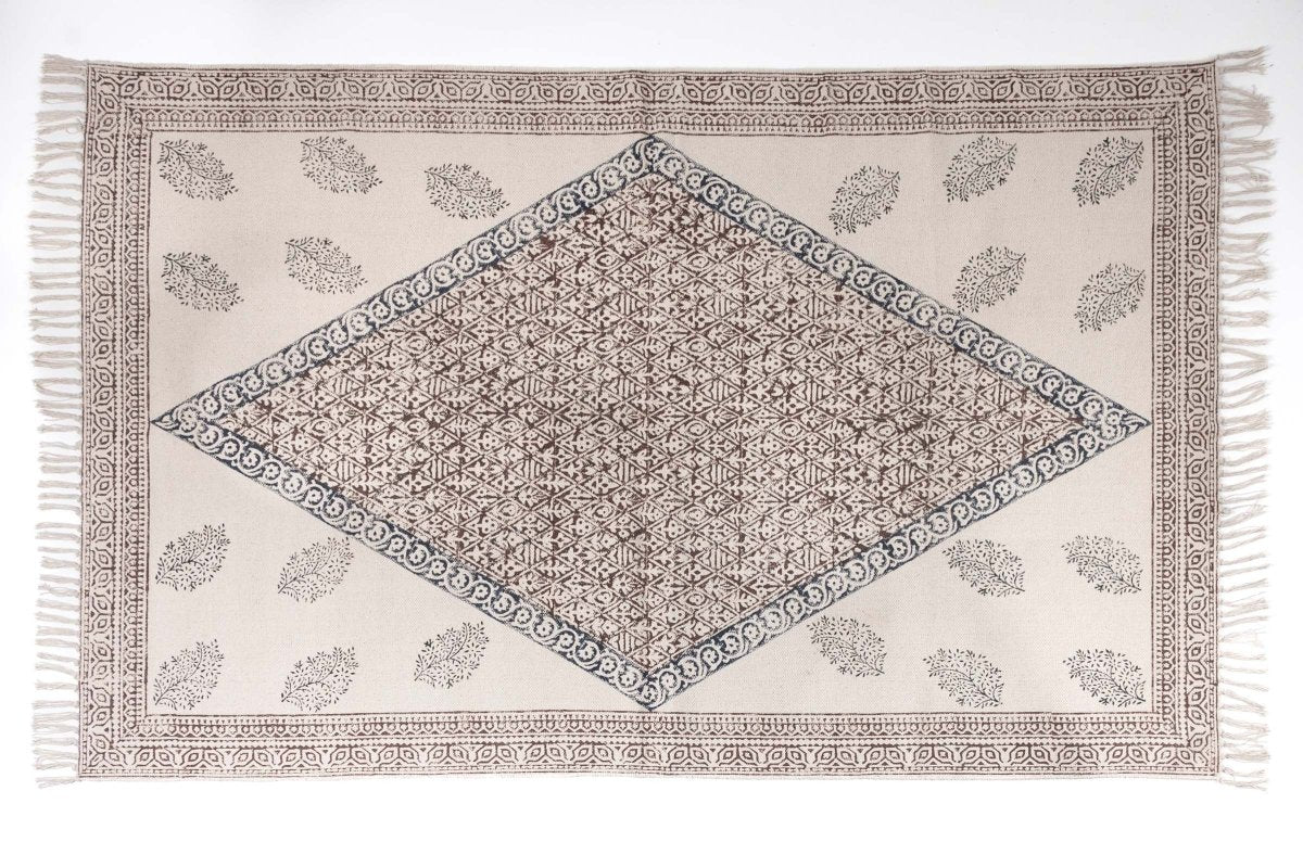 VANASHEN - Hand Block Printed Cotton Rug