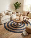 Braided Jute Handmade Area Rug Concentric Border