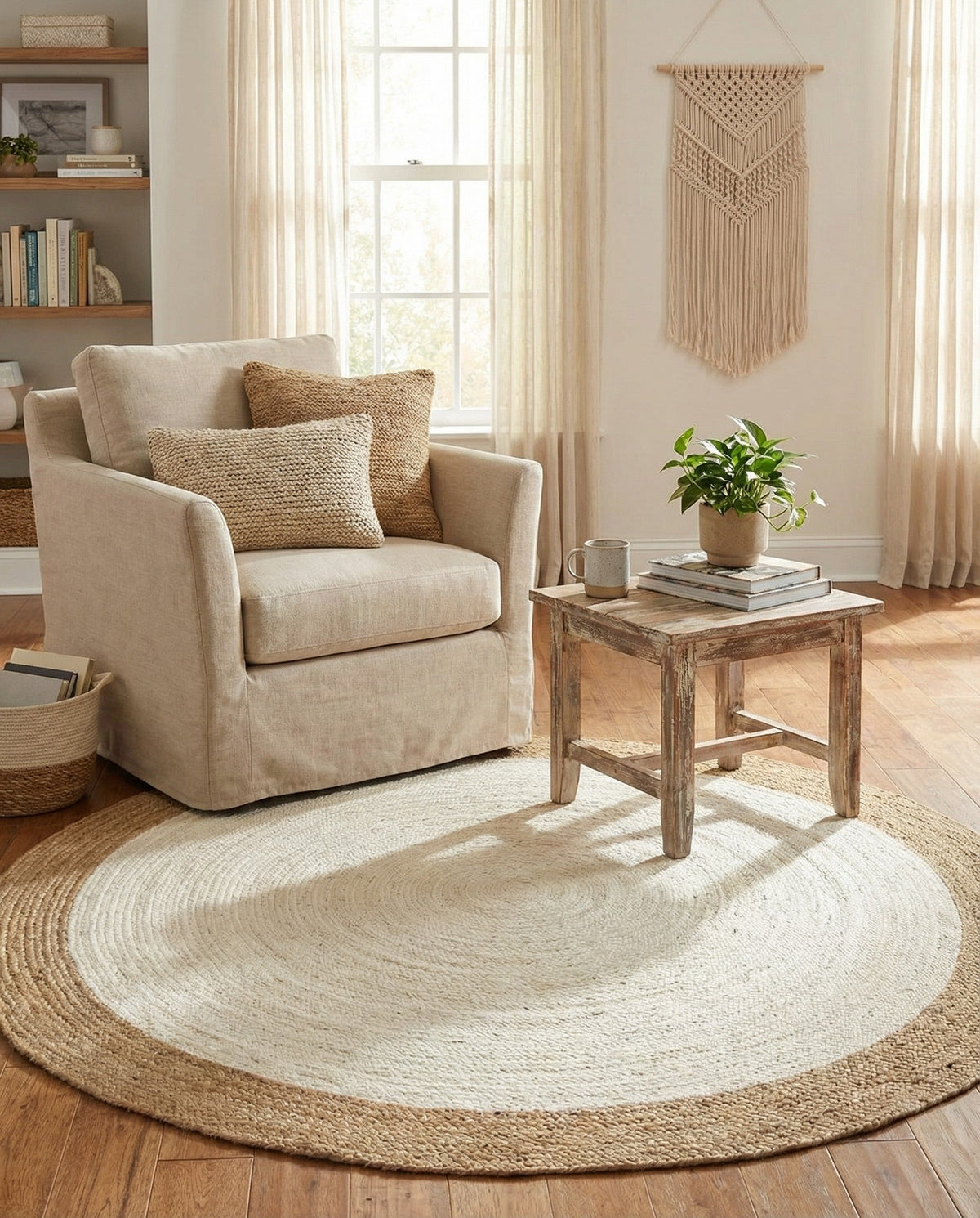 Handmade Braided Jute Round Rug