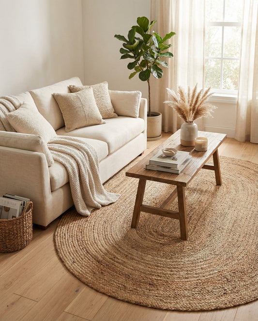 Handmade Braided Jute Oval Rug
