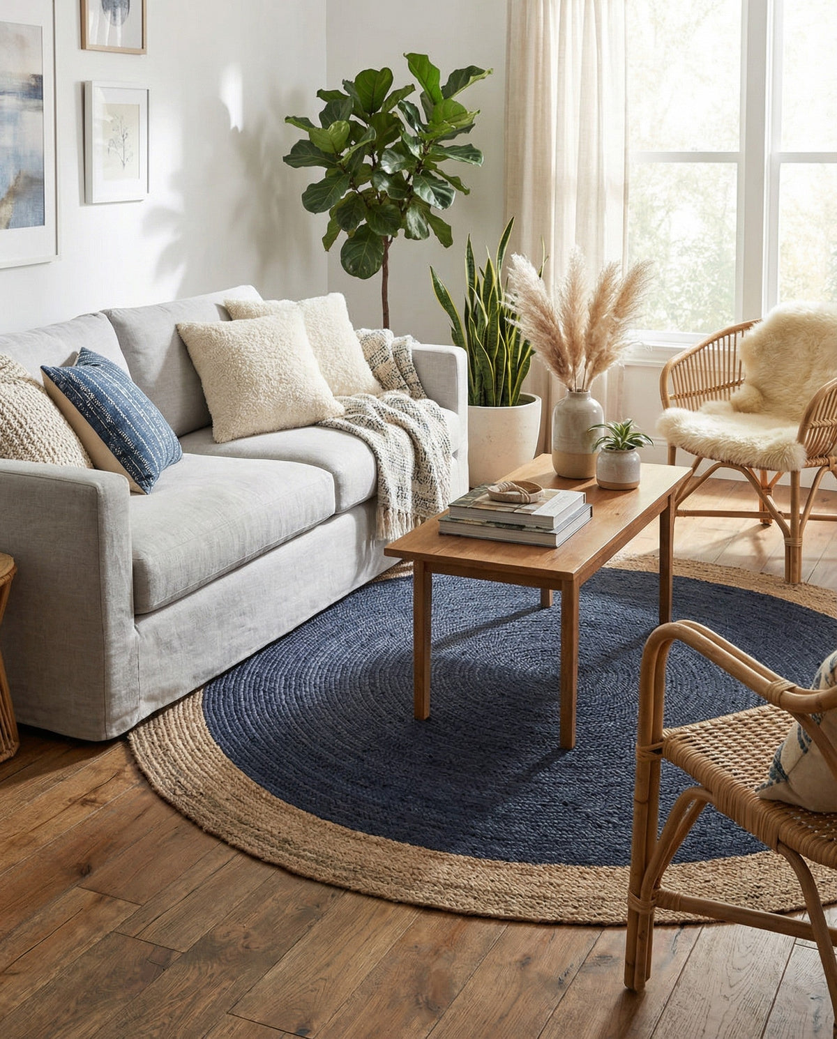 Handmade Braided Jute Round Rug