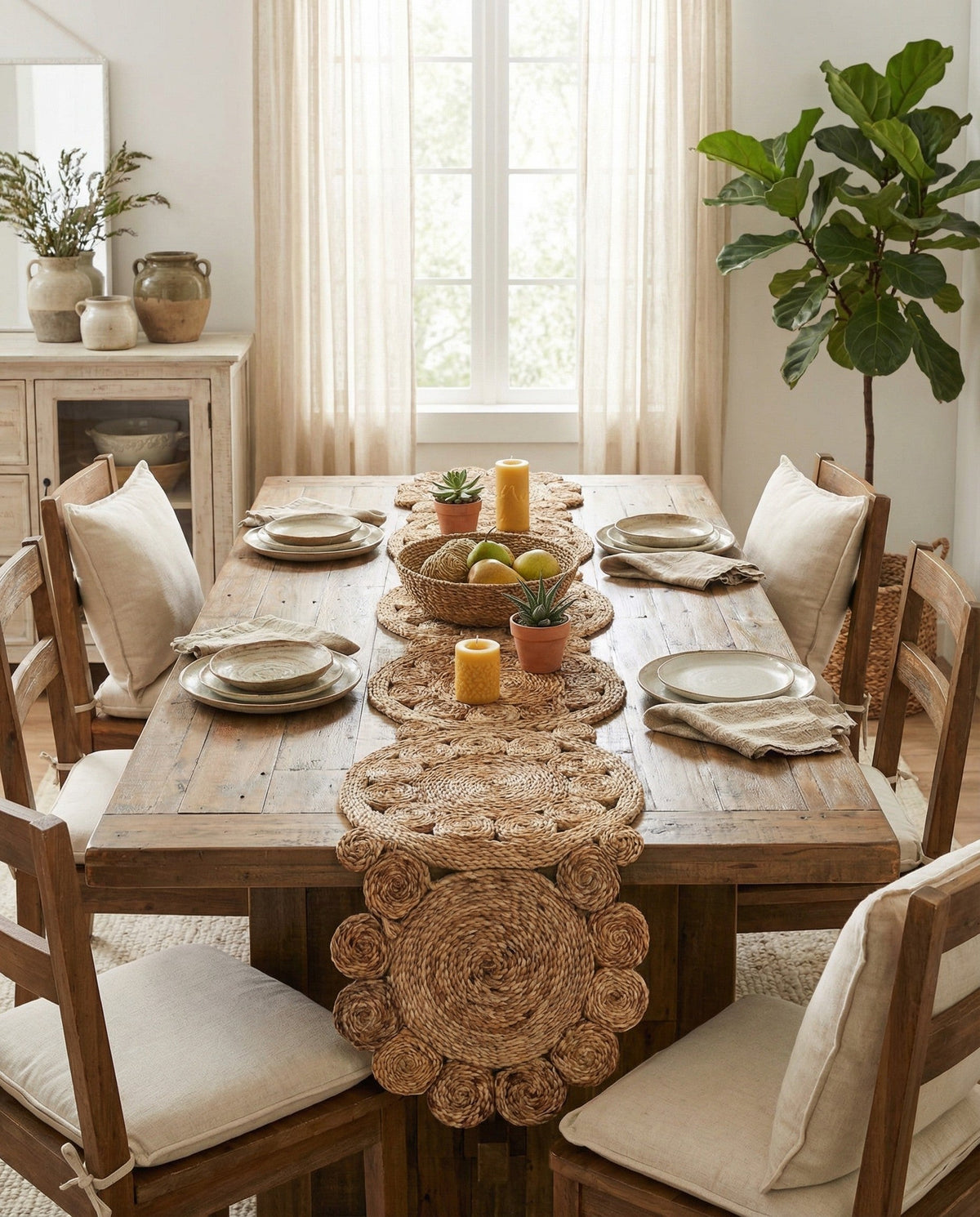 Braided Jute Table Runner Rug