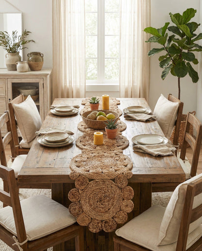 Braided Jute Table Runner Rug