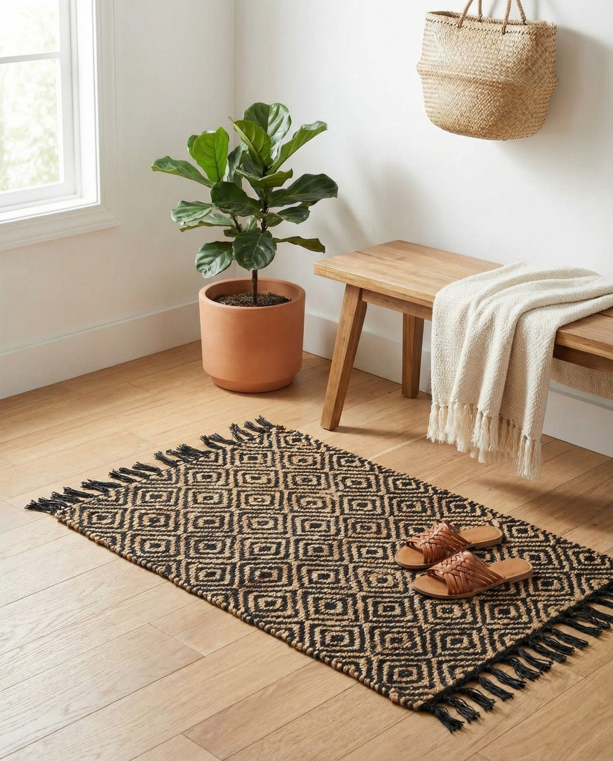 Hand Woven Braided Jute Rug