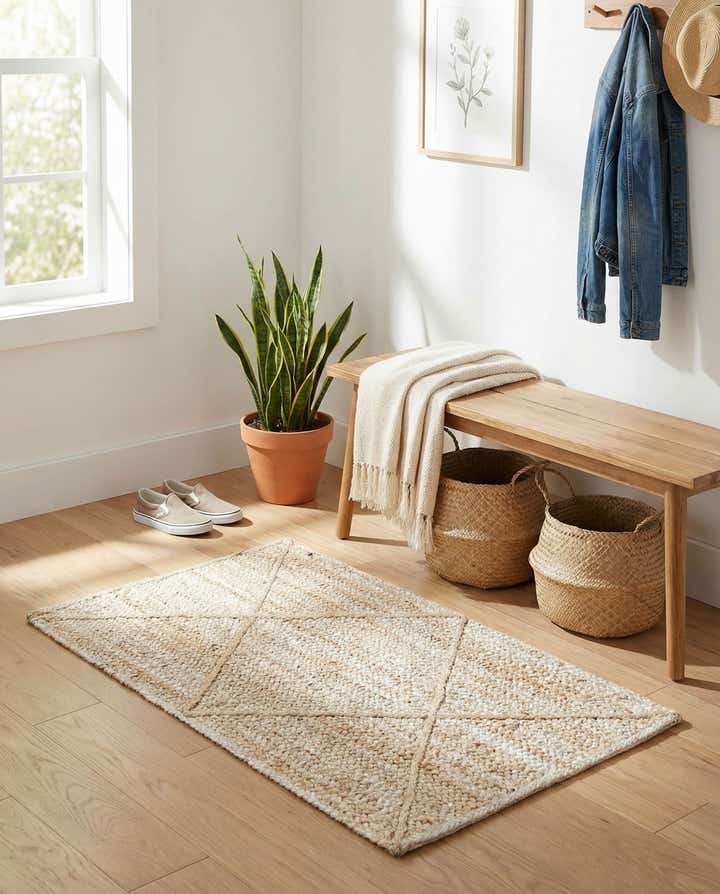 Braided Jute Hand-Braided Area Rug 100% Natural Fiber