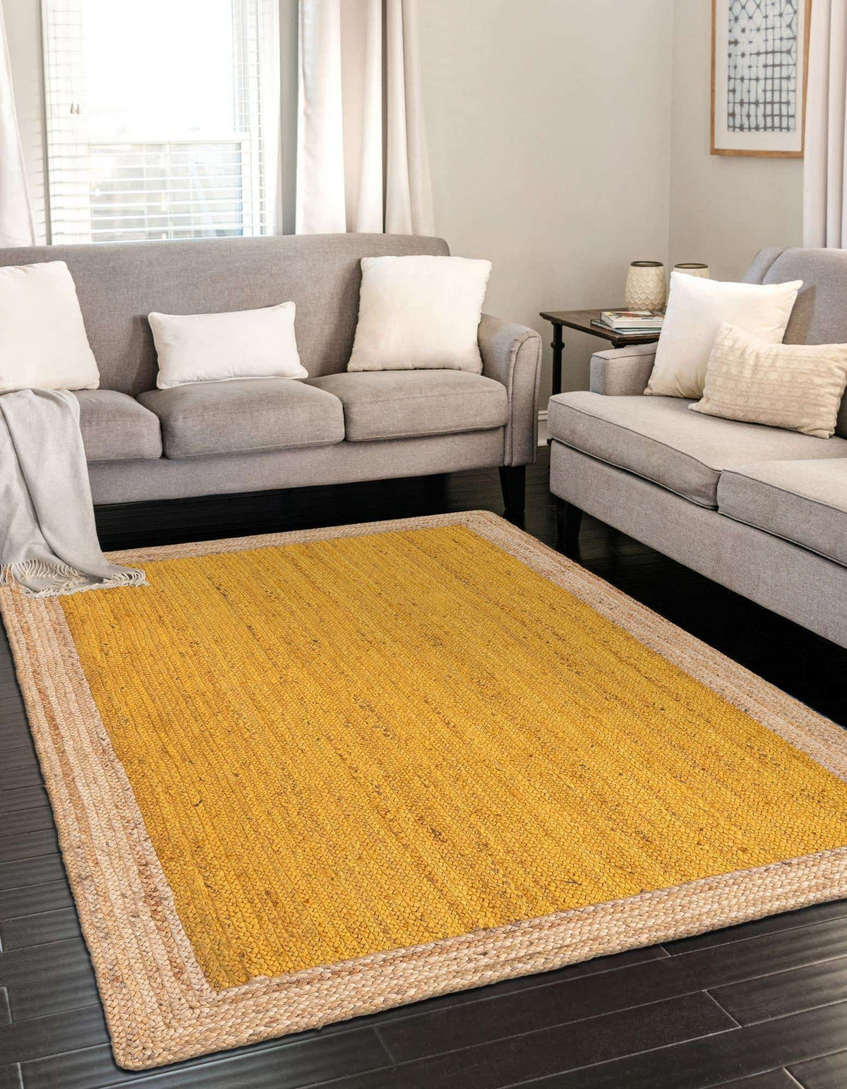 Braided Jute Hand-Braided Area Rug 100% Natural Fiber