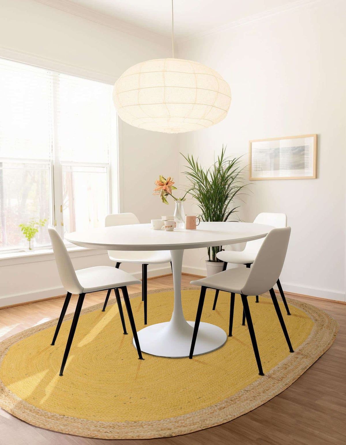 Braided Jute Hand-Braided Oval Rug 100% Natural Fiber