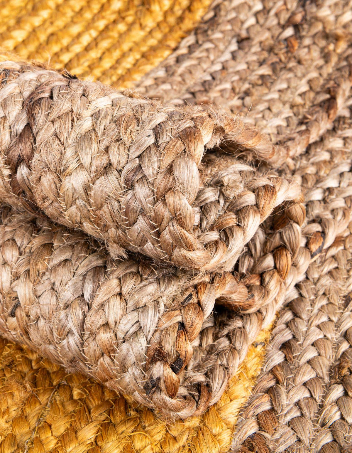 Braided Jute Hand-Braided Oval Rug 100% Natural Fiber