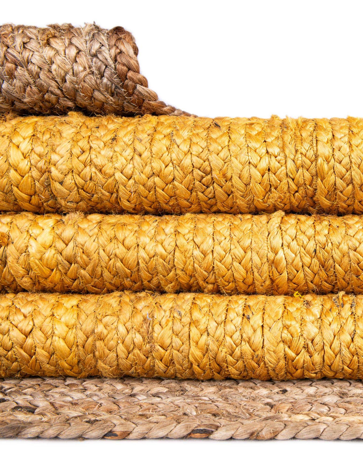 Braided Jute Hand-Braided Oval Rug 100% Natural Fiber