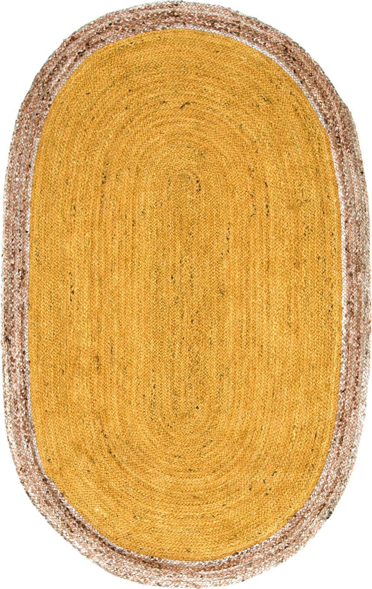 Braided Jute Hand-Braided Oval Rug 100% Natural Fiber