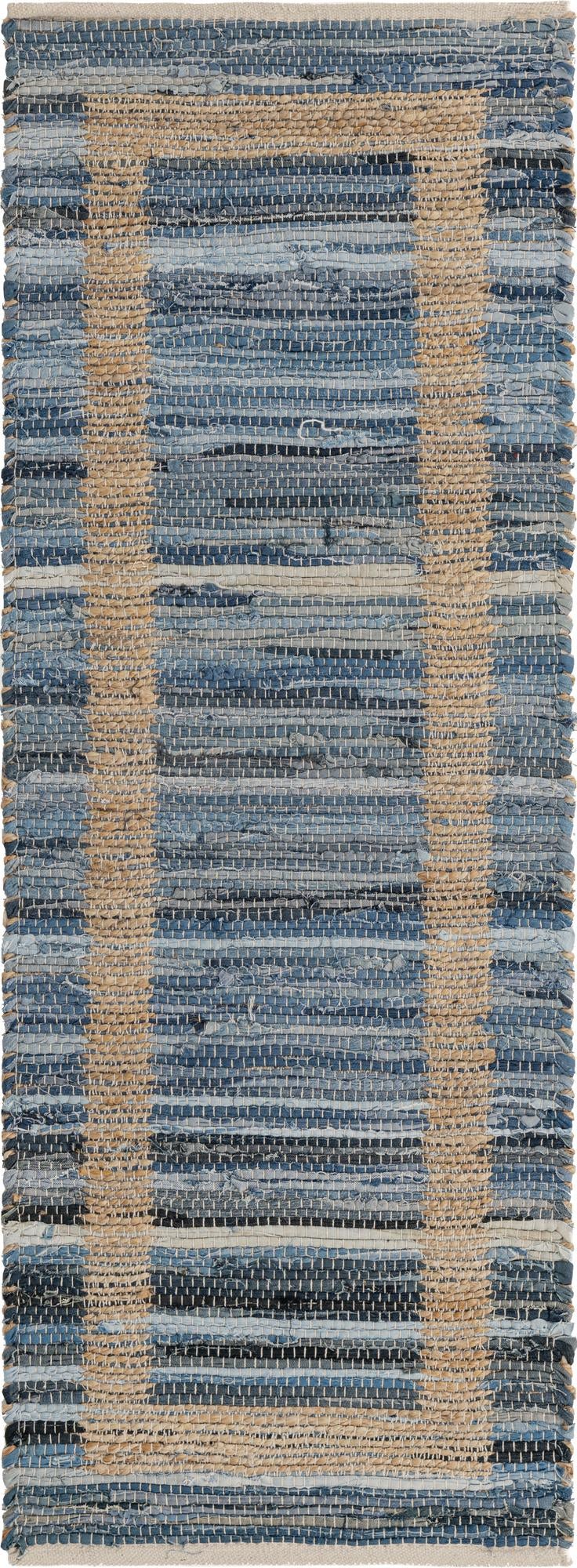 Hand Woven Chindi Jute Runner Rug