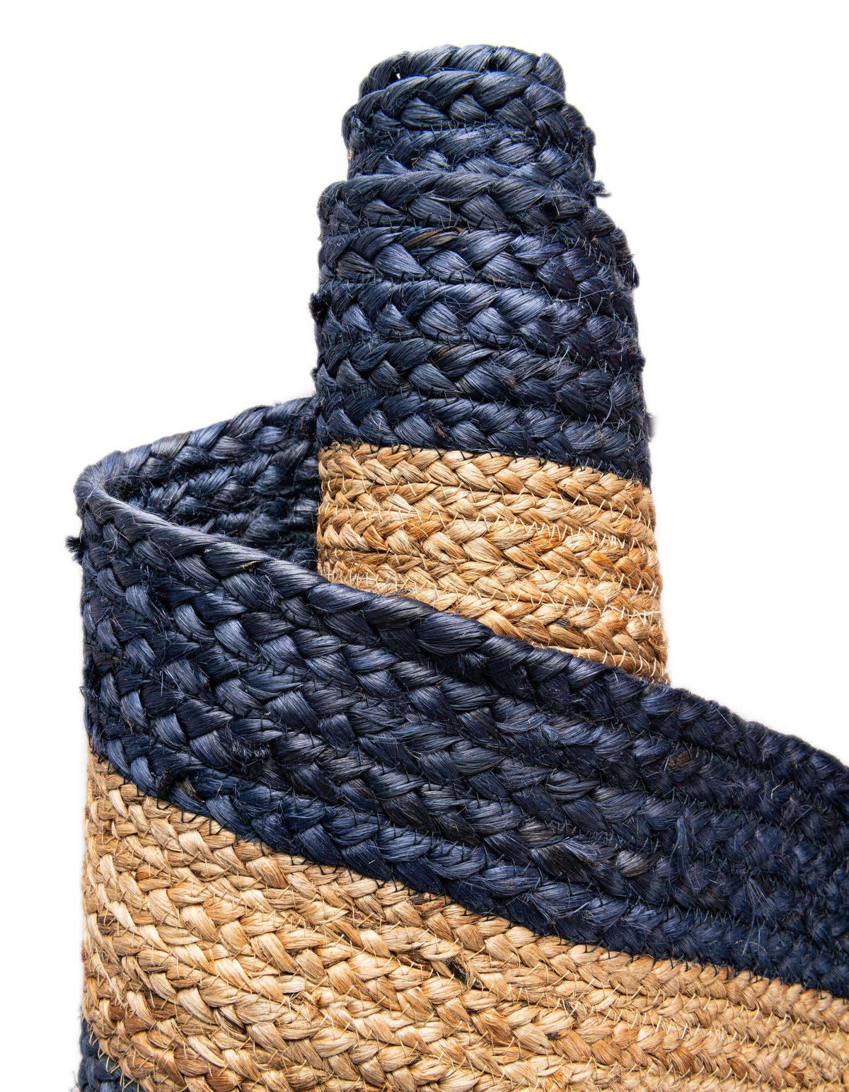 Braided Jute Handmade Area Rug Concentric Border
