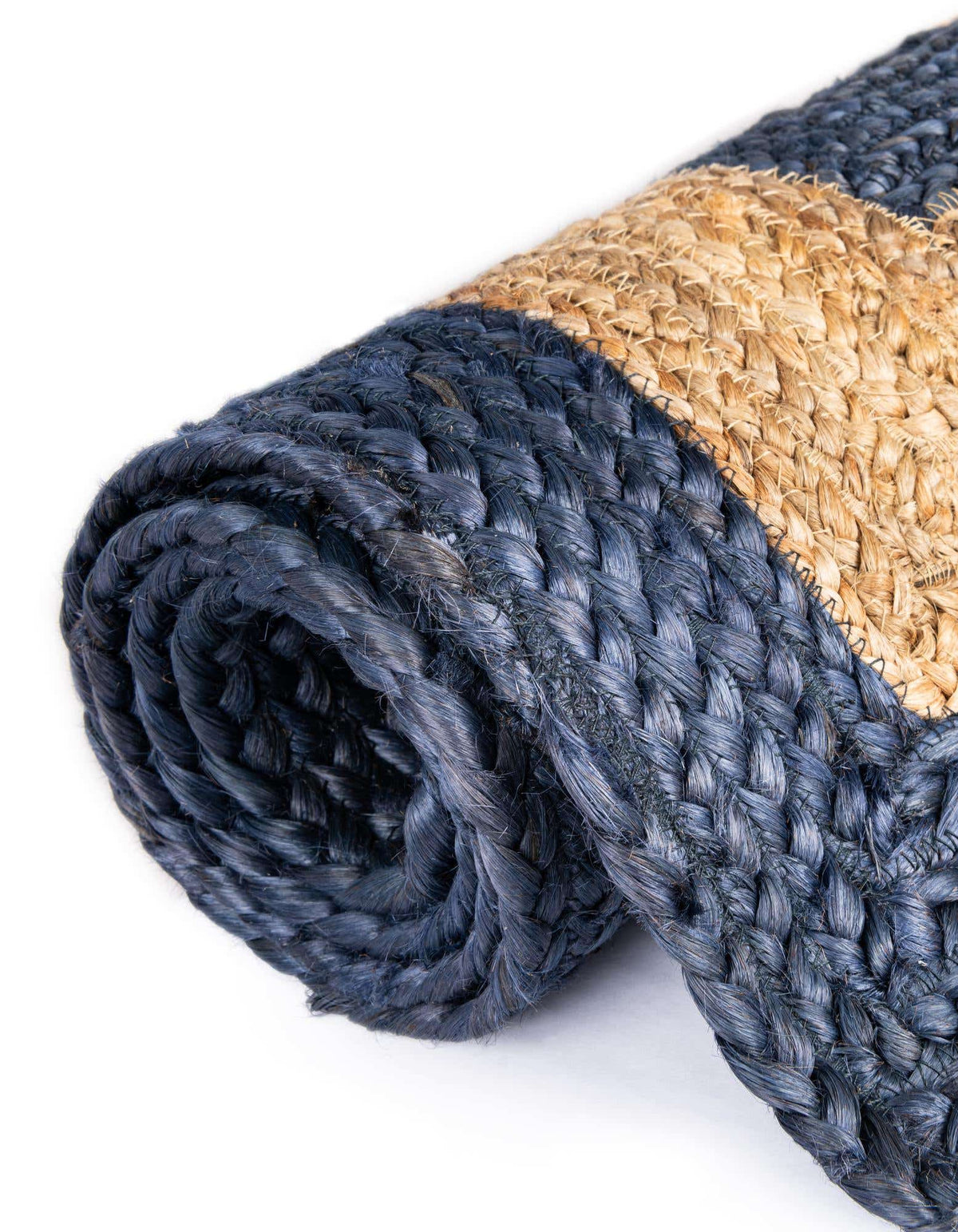 Braided Jute Handmade Area Rug Concentric Border