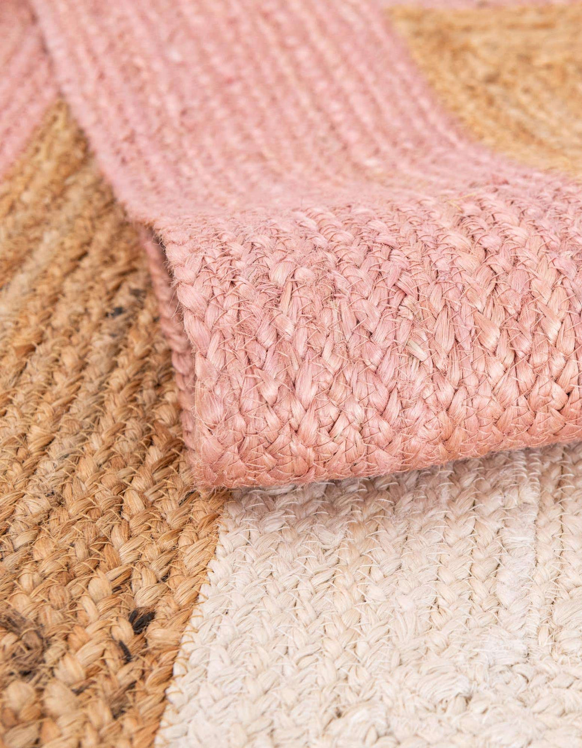 Braided Jute Hand-Braided Area Rug 100% Natural Fiber
