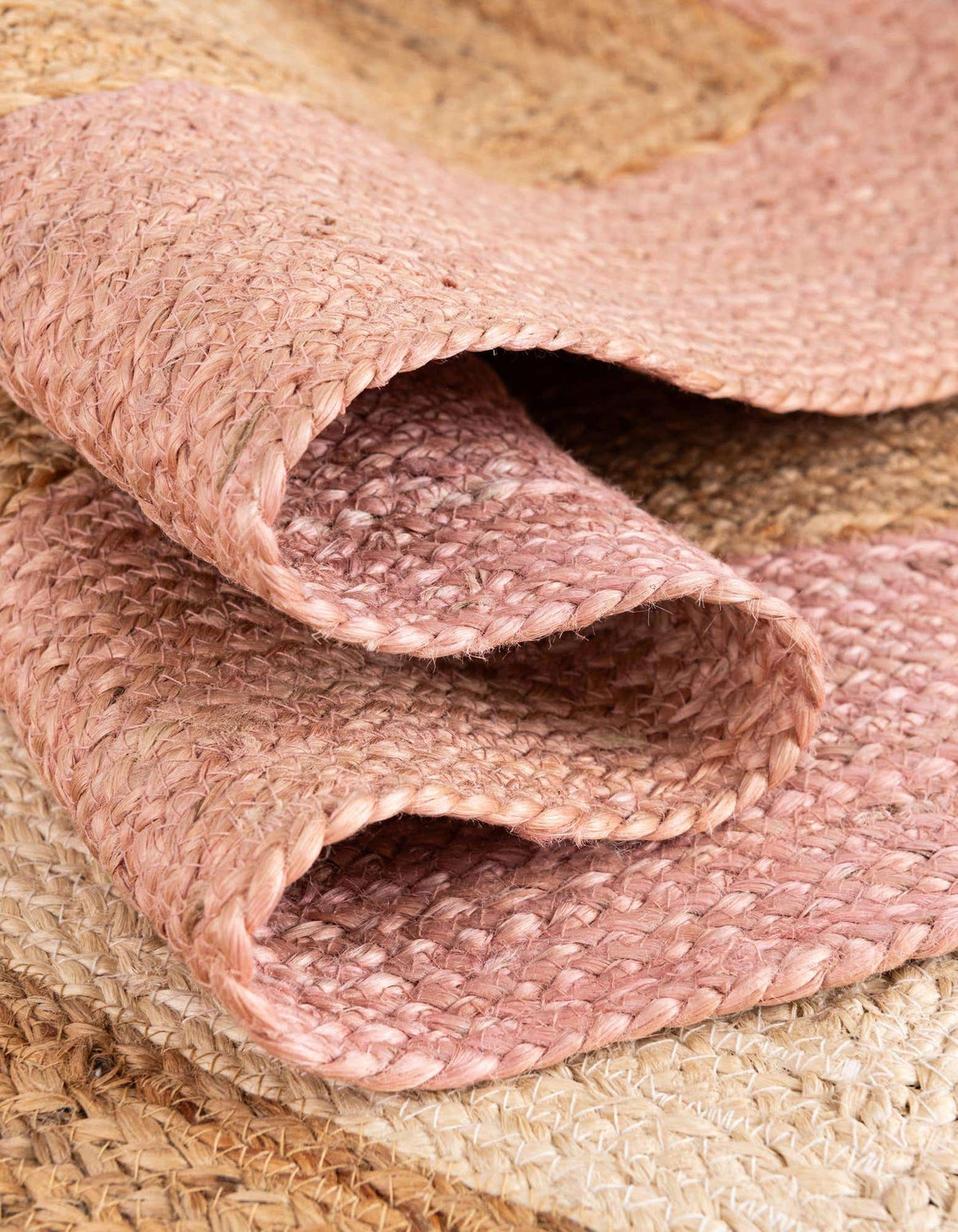 Braided Jute Hand-Braided Area Rug 100% Natural Fiber