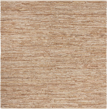 Hand Woven Leather Metallic Jute Square Rug