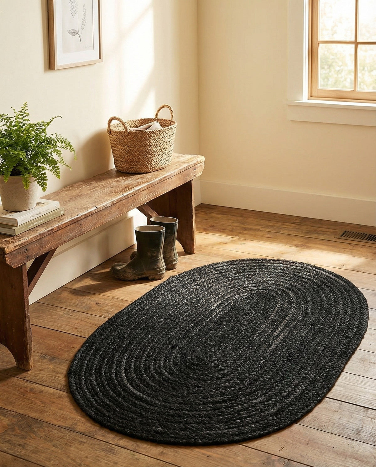 Handmade Braided Jute Oval Rug