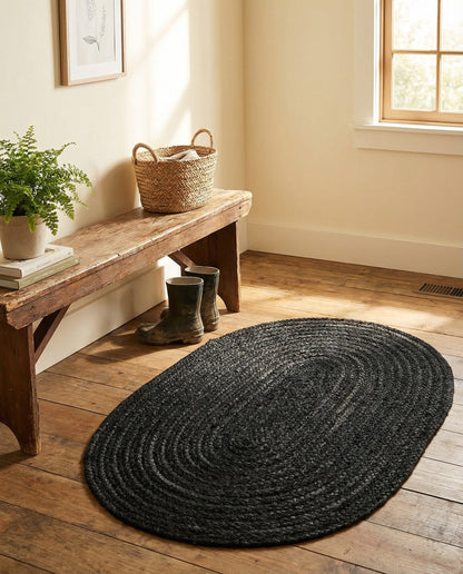 Handmade Braided Jute Oval Rug