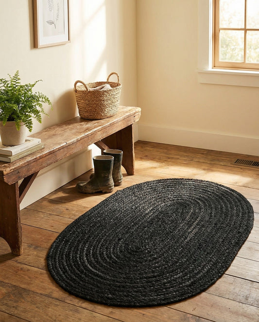 Handmade Braided Jute Oval Rug