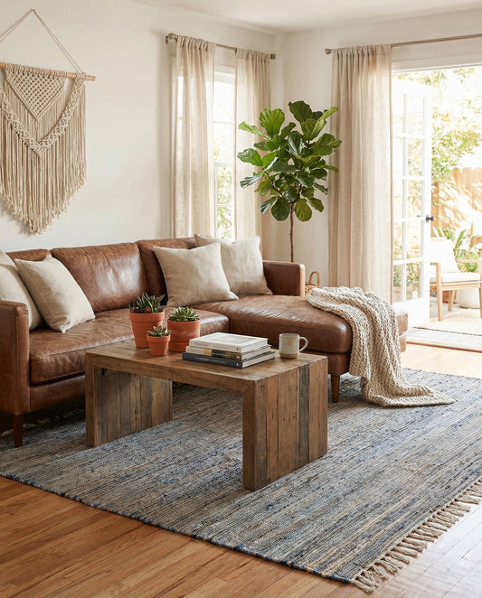 Hand Woven Chindi Jute Rug