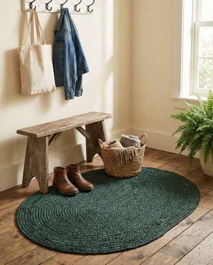 Handmade Braided Jute Oval Rug
