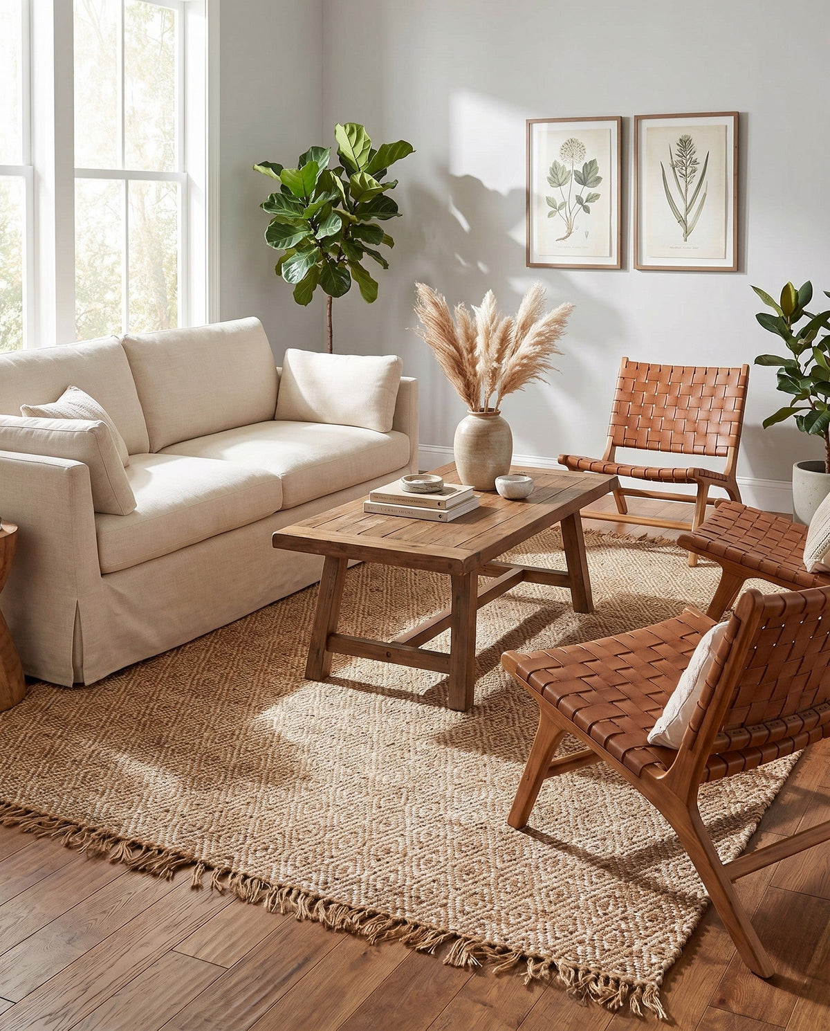 Hand Woven Braided Jute Rug
