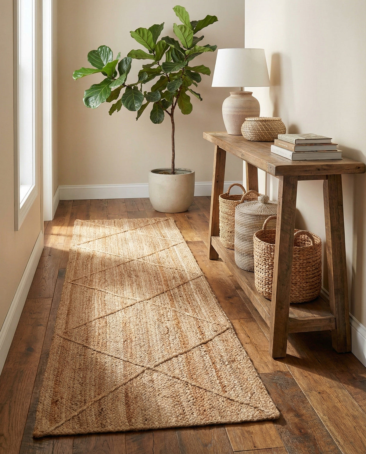Handmade Braided Jute Runner Rug