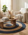 Braided Jute Handmade Area Rug Concentric Border