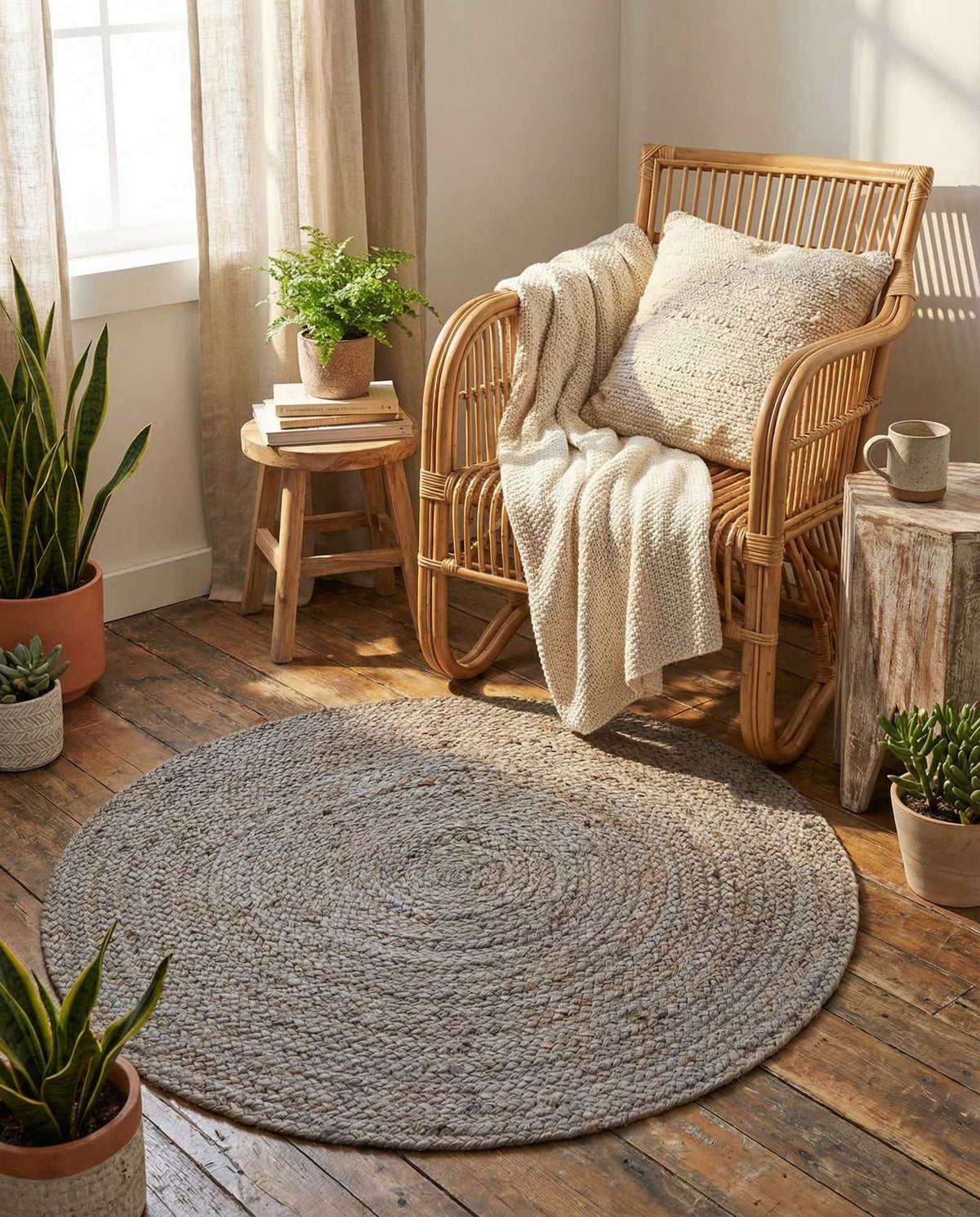 Braided Jute Hand Braided Round Rug
