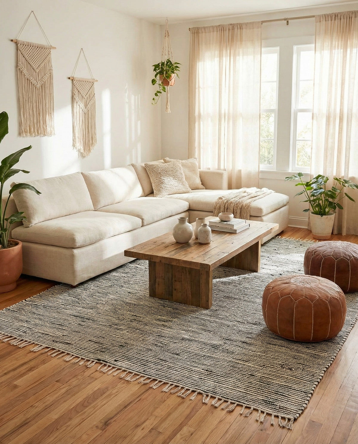 Hand Woven Chindi Jute Rug
