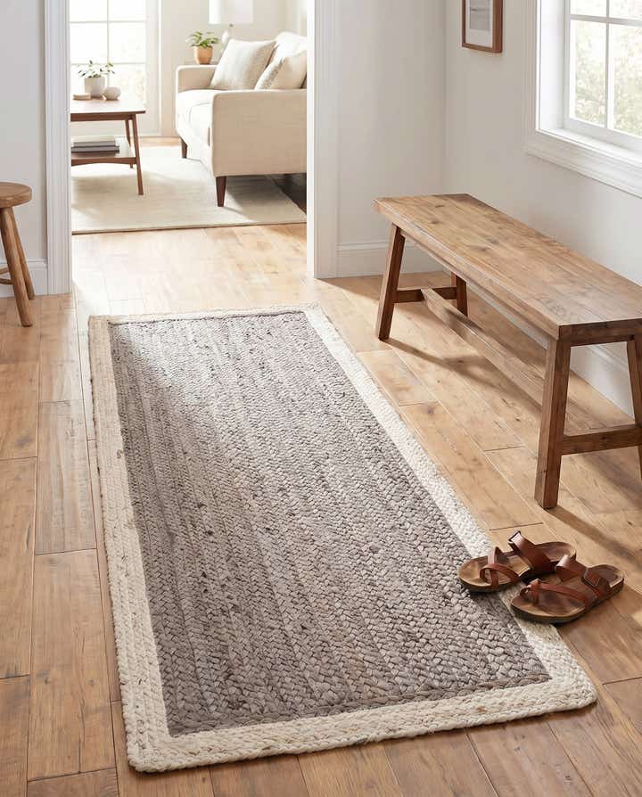 Braided Jute Hand-Braided Runner Rug 100% Natural Fiber