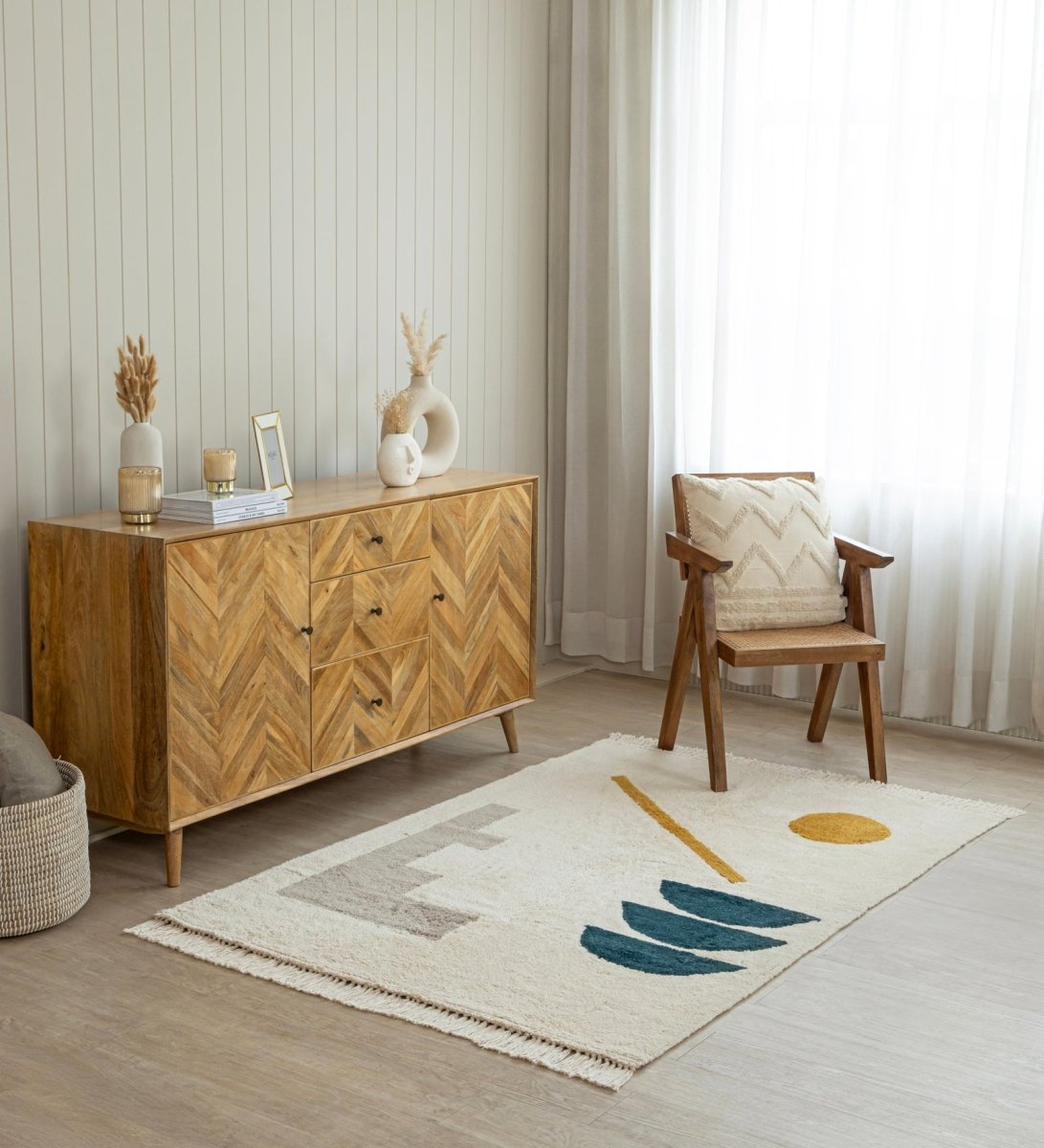 Abstract Balance Hand Tufted rug - texture close-up