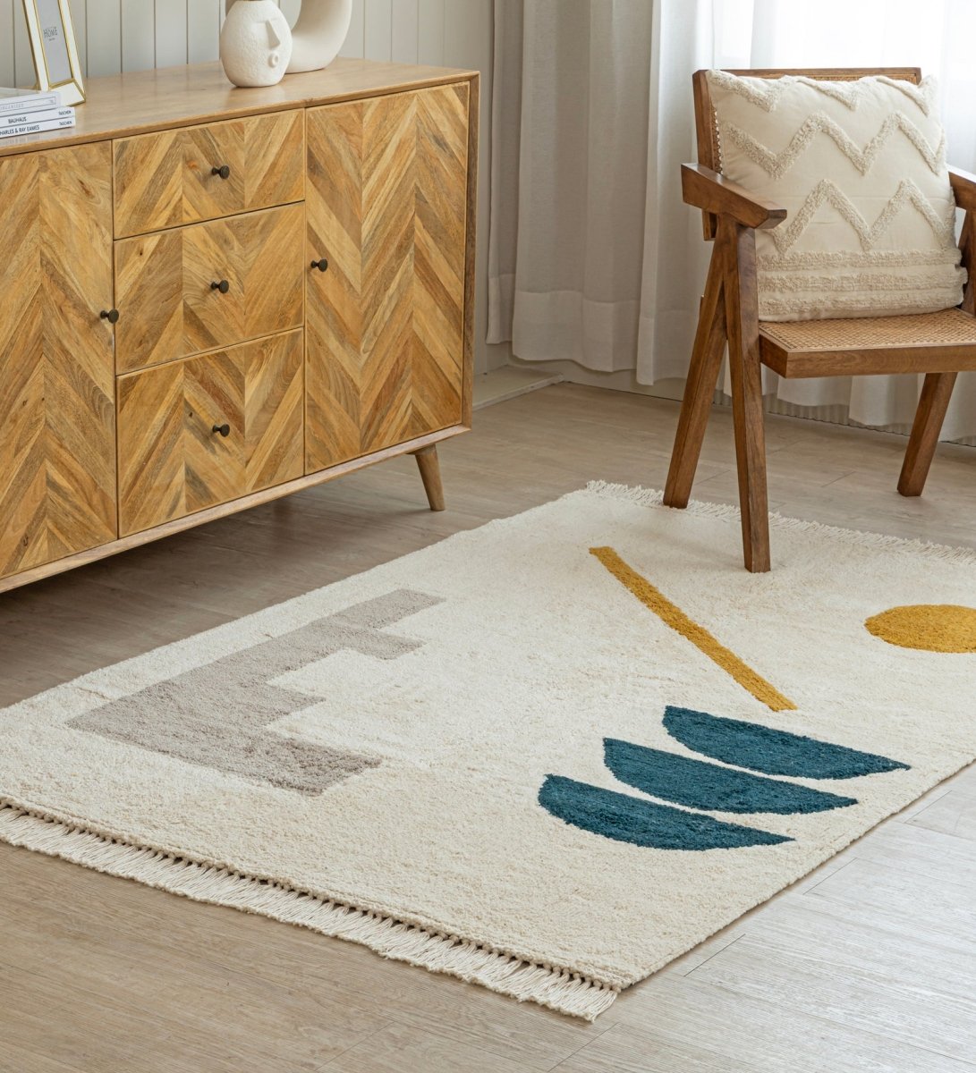 Abstract Balance Hand Tufted hand-tufted cotton area rug - main product view