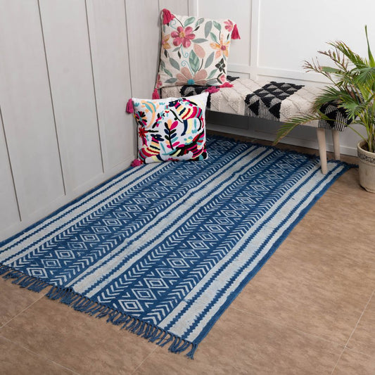 ARMUTALAN - Hand Block Printed Cotton Rug