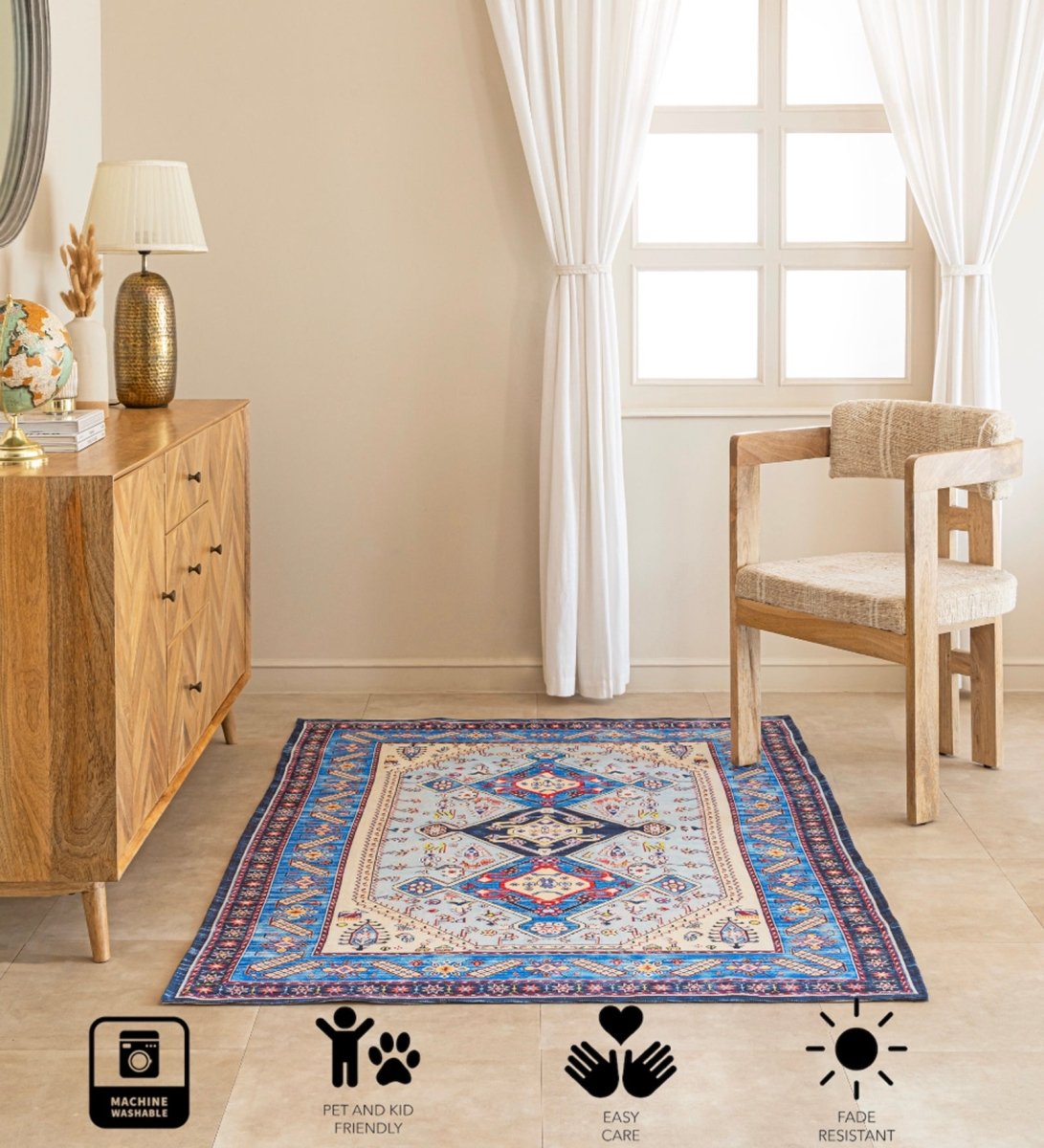 Azure Nomad Heritage rug - texture close-up