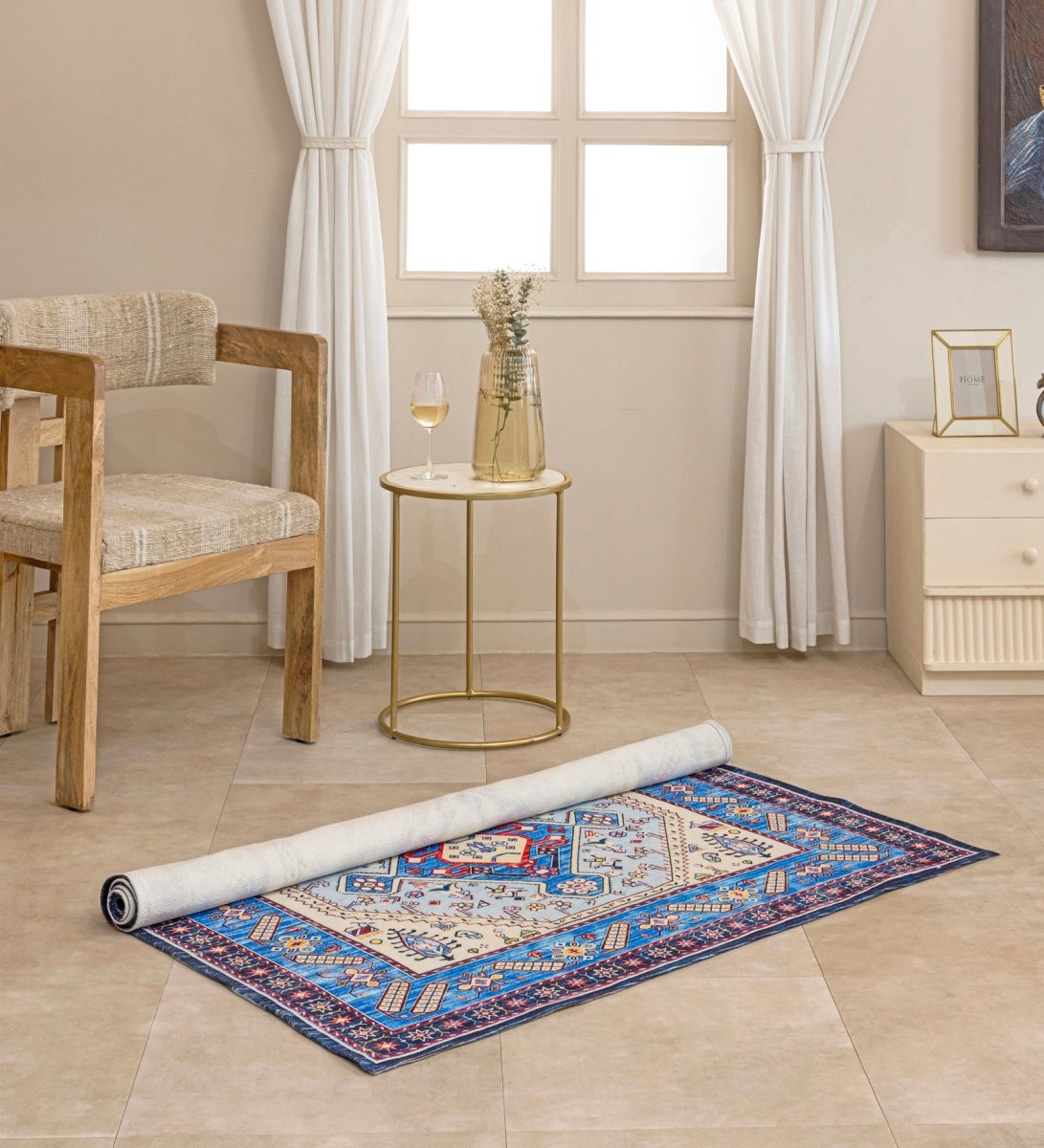 Azure Nomad Heritage rug - side view