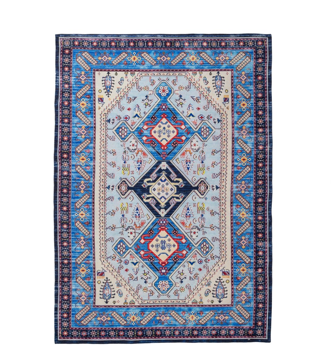 Azure Nomad Heritage rug - styled room view