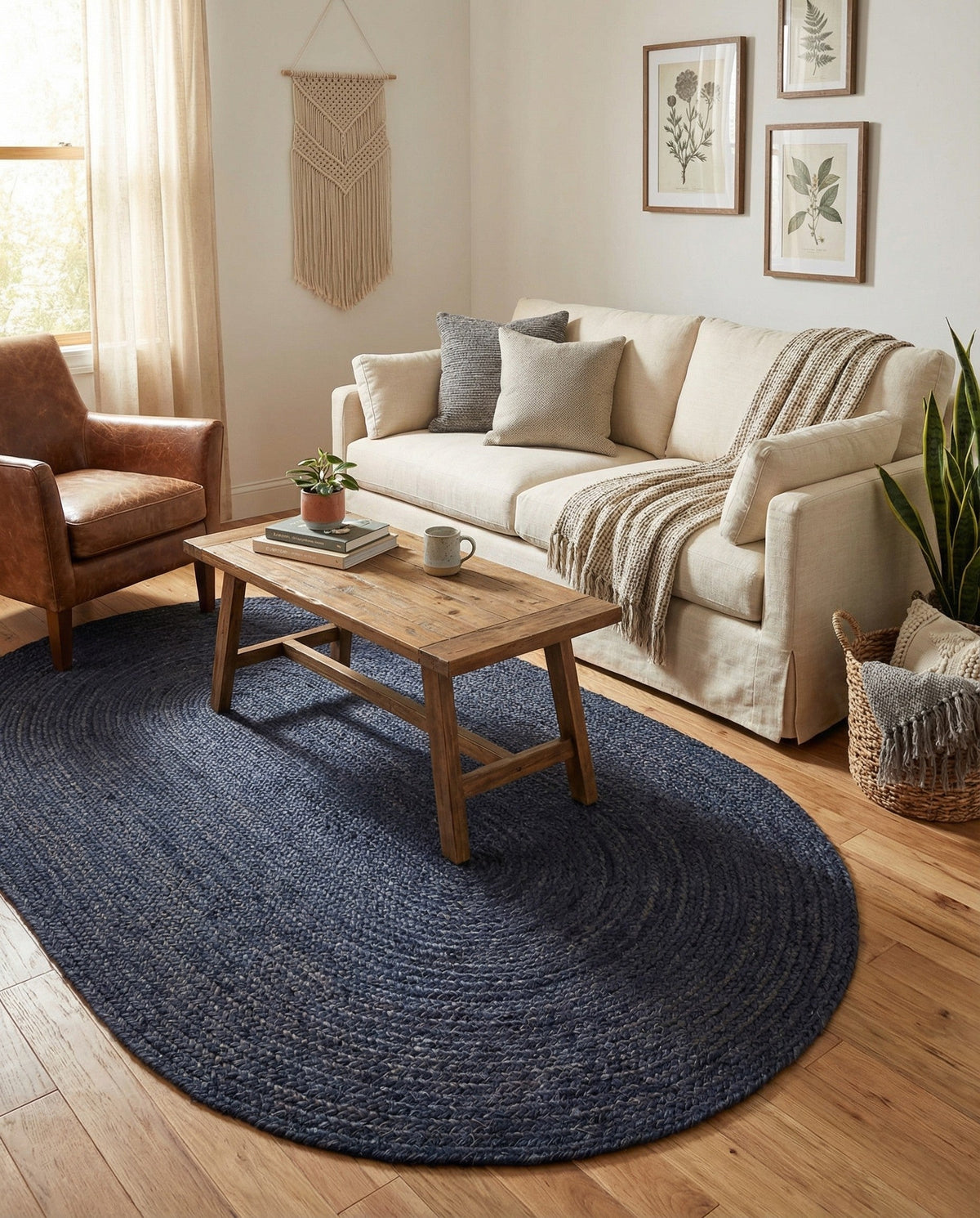 Handmade Braided Jute Oval Rug